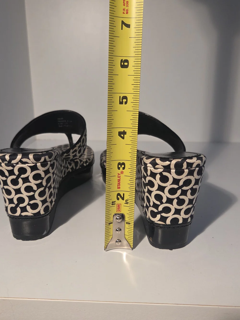COACH Black & Beige Signature Pattern Women's Slide Sandals Size 6.5B
